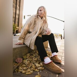 BLANK NYC Womens Cord Sherpa Jacket NEW with tags Size Medium Ivory